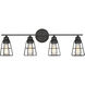 None 4 Light 32 inch Matte Black Bathroom Vanity Light Wall Light